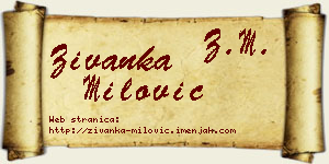 Živanka Milović vizit kartica